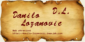 Danilo Lozanović vizit kartica